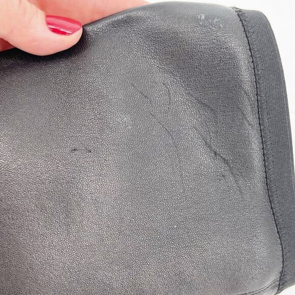 Chanel Black Leather 2010 Interlocking CC Ruffle Cap Toe Stretch Boot EU 36.5 - Picture 9 of 13